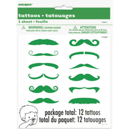 Image sur WEARABLES - GREEN MUSTACHE FINGER TATTOO