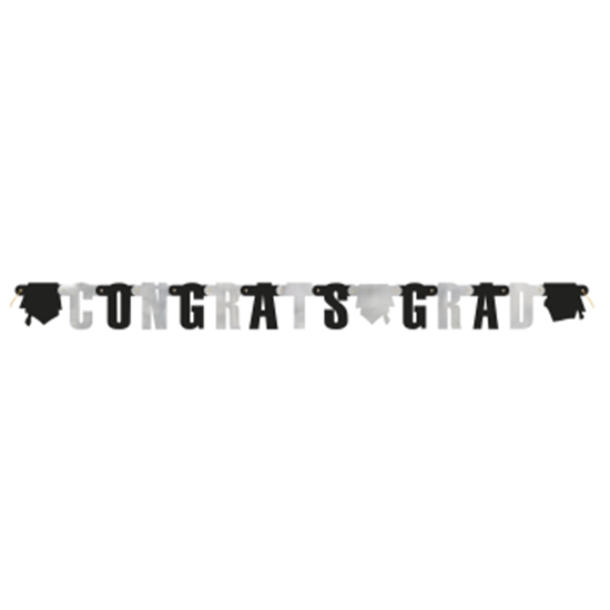Picture of DECOR - GRAD JOINTED BANNER - BLACK/WHITE