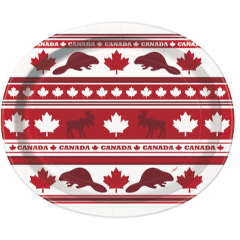 Image de CANADA DAY LEAF VALUE OVAL PLATES