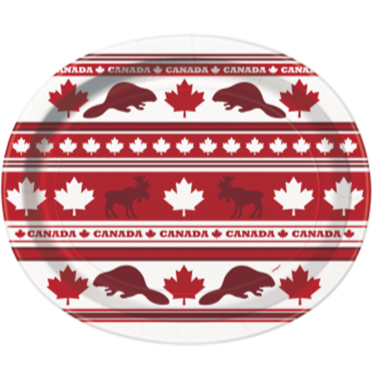 Picture of CANADA DAY LEAF VALUE OVAL PLATES