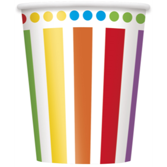 Picture of TABLEWARE - RAINBOW BIRTHDAY -  9oz CUPS
