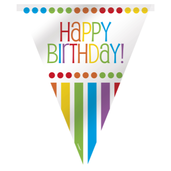 Image de DECOR - RAINBOW BIRTHDAY - FLAG BANNER 12'