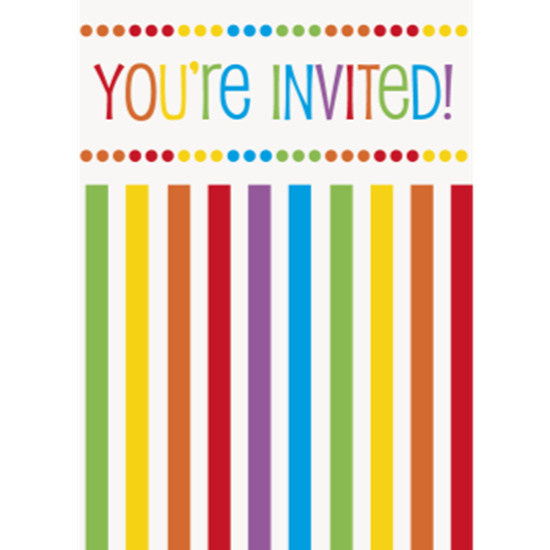 Picture of TABLEWARE - RAINBOW BIRTHDAY INVITATIONS