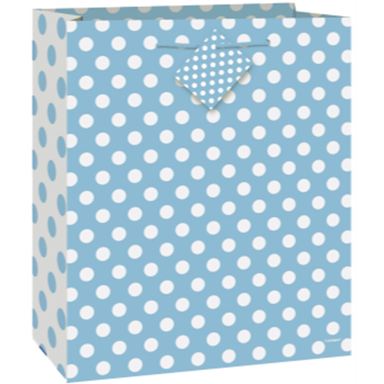 Picture of POWDER BLUE DOTS LG GIFT BAG
