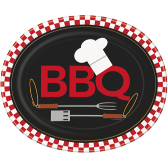 Picture of BACKYARD BBQ OVAL PLATES - 8CT