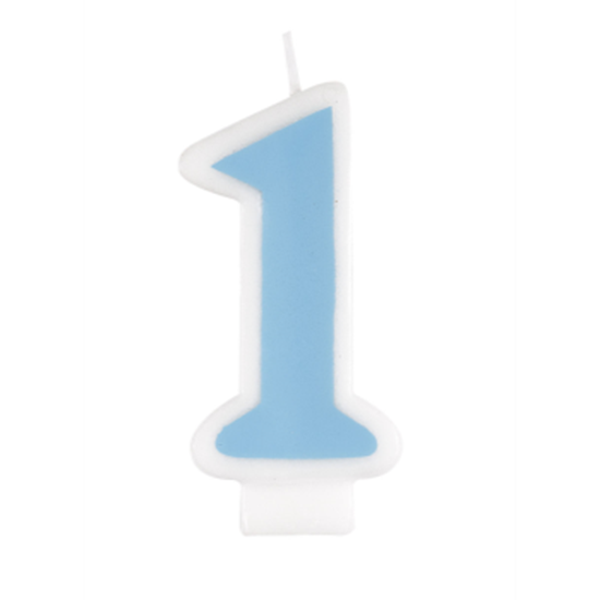PartyMart. BLUE FIRST BIRTHDAY CANDLE
