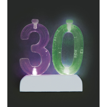 Image de 30th NUMERAL FLASHING CANDLE