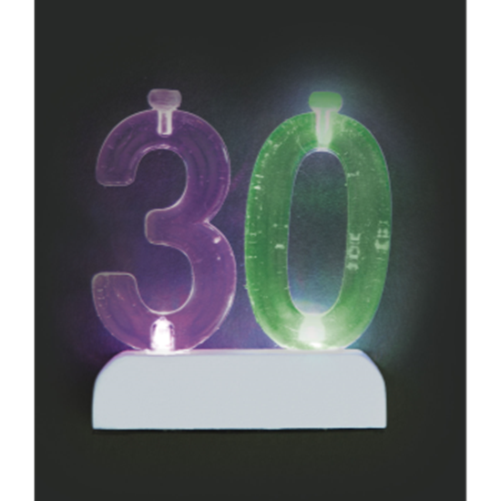 Picture of 30th NUMERAL FLASHING CANDLE