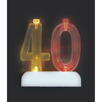 Image de 40th NUMERAL FLASHING CANDLE