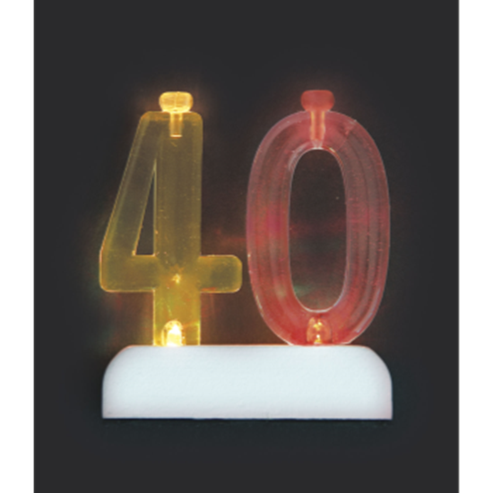 Image sur 40th NUMERAL FLASHING CANDLE