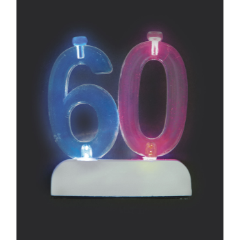 Image de 60th - NUMERAL FLASHING CANDLE