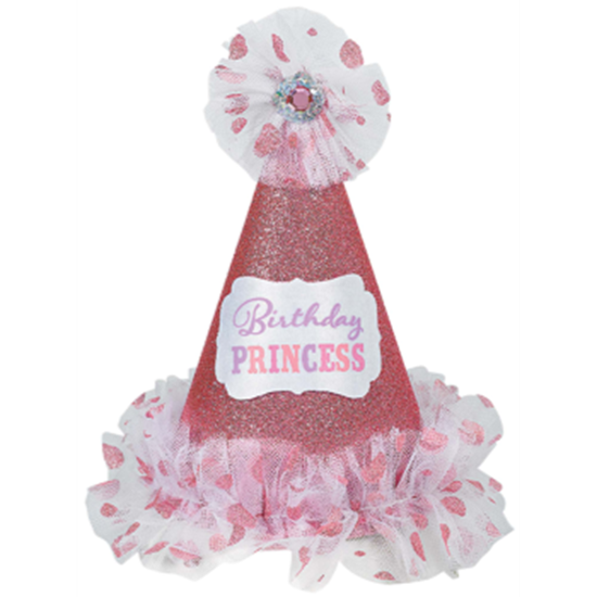 Picture of WEARABLES - BIRTHDAY PRINCESS CONE HAT WITH TULLE