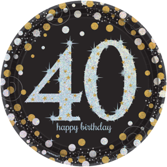 Picture of 40th - SPARKLING CELEBRATION - 9" PRISM PLATE