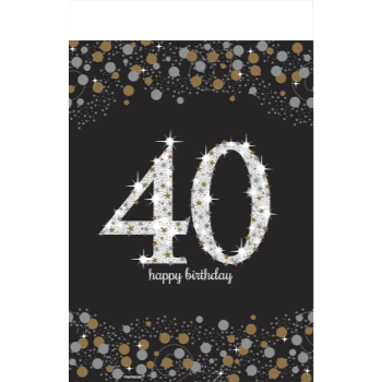 Image de 40th - SPARKLING CELEBRATION PLASTIC TABLE COVER