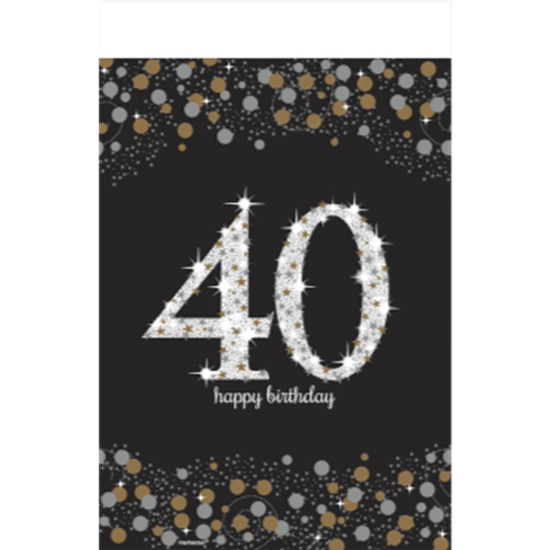 Image sur 40th - SPARKLING CELEBRATION PLASTIC TABLE COVER