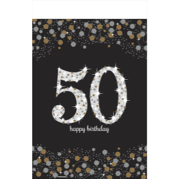 Image de 50th SPARKLING CELEBRATION PLASTIC TABLE COVER