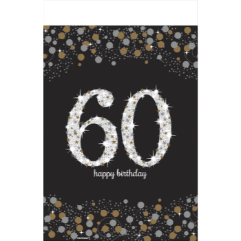 Picture of 60th - SPARKLING CELEBRATION - PLASTIC TABLE COVER