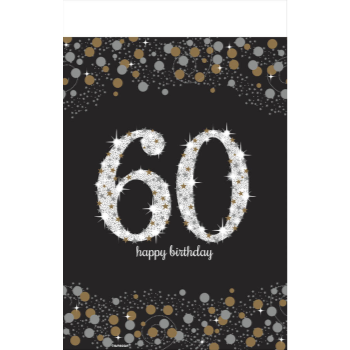 Image de 60th - SPARKLING CELEBRATION - PLASTIC TABLE COVER