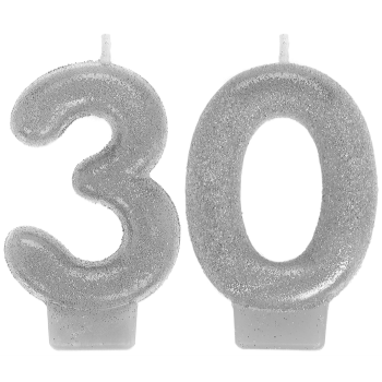 Picture of 30th - SILVER NUMERAL CANDLE