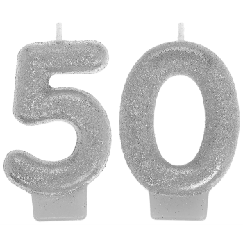 Picture of 50th - SILVER NUMERAL CANDLE