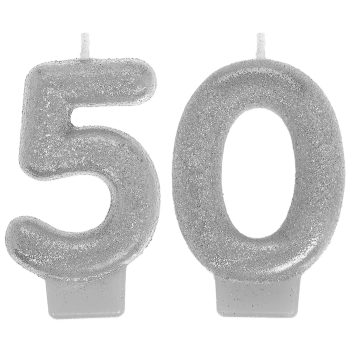 Image de 50th - SILVER NUMERAL CANDLE