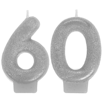 Image de 60th -SILVER NUMERAL CANDLE