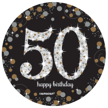 Picture of 50th - SPRAY CENTERPIECE - SILVER/GOLD/BLACK