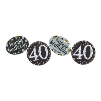 Picture of 40th CONFETTI - BLACK/GOLD/SILVER