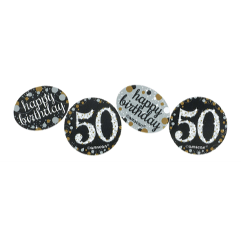 Picture of 50th - CONFETTI - 3 PACK - BLACK/GOLD/SILVER