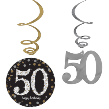 Image de 50th - HANGING SWIRL - BLACK/GOLD/SILVER