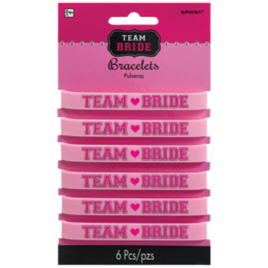 PartyMart. TEAM BRIDE RUBBER BRACELETS 6CT