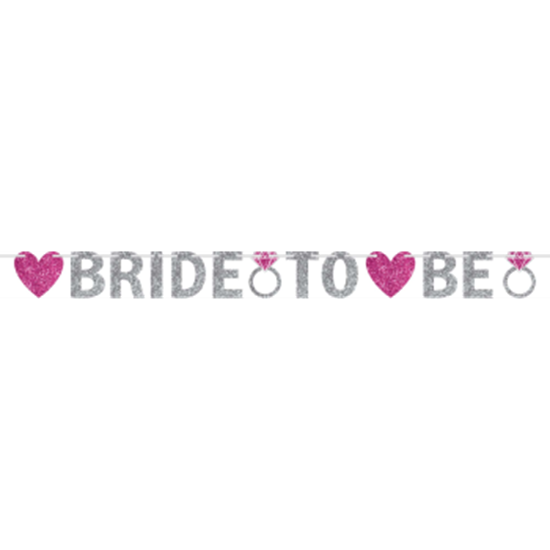 Picture of BRIDE TO BE GLITTER LETTER BANNER