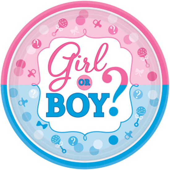 Image sur GENDER REVEAL - GIRL OR BOY?  7" PLATE