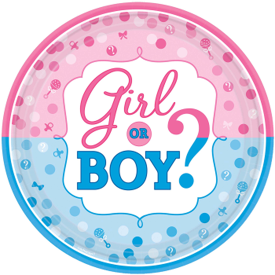 Image sur GENDER REVEAL - GIRL OR BOY?  10" PLATE