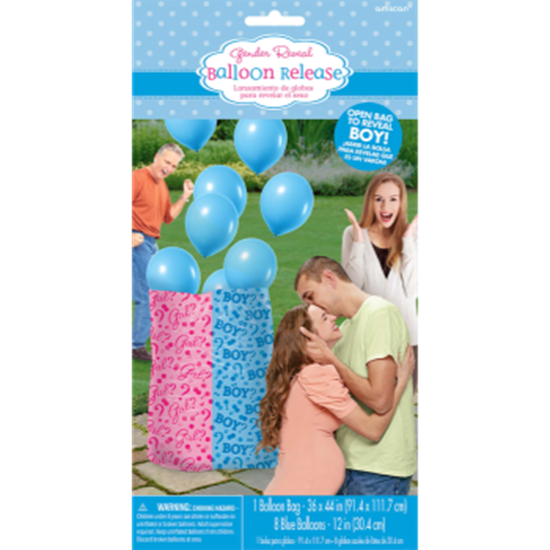 Picture of GENDER REVEAL - BOY GIFT SACK WITH  BALLOONS