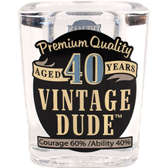 Picture of 40th VINTAGE DUDE SHOT GLASS