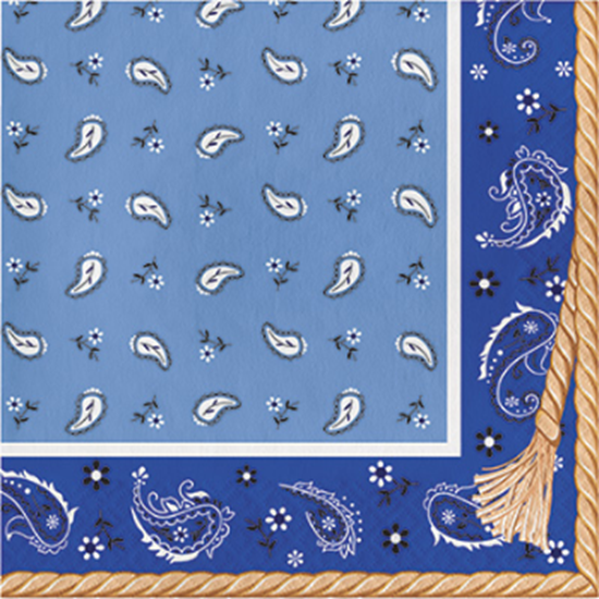 Picture of TABLEWARE - BLUE BANDANA LUNCHEON NAPKINS