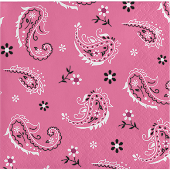 Image sur TABLEWARE - PINK BANDANA BEVERAGE NAPKINS