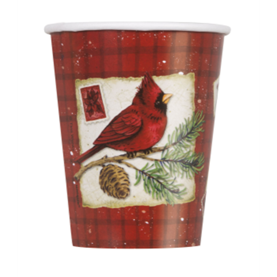 Picture of TABLEWARE - CARDINAL CHRISTMAS - 9oz CUPS