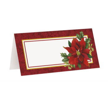 Picture of TABLEWARE - PLACE CARD CHRISTMAS POINSETTIA