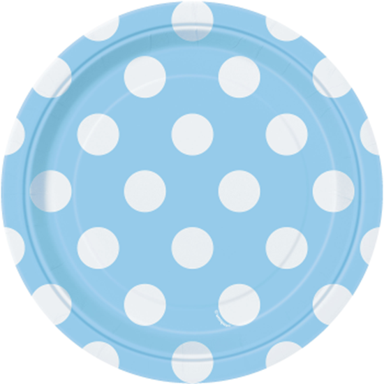 Picture of PASTEL BLUE DOTS  7" PLATES