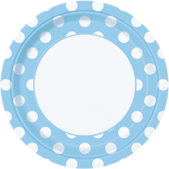 Picture of PASTEL BLUE DOTS  9" PLATES