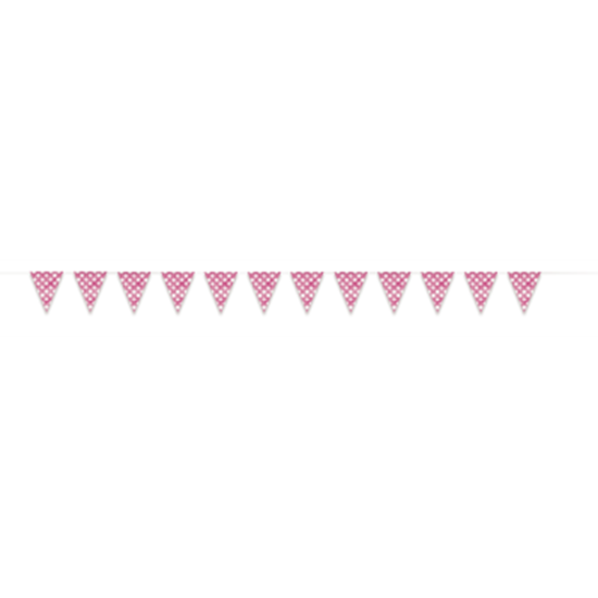 Image sur HOT PINK DOTS 12'  FLAG BANNER