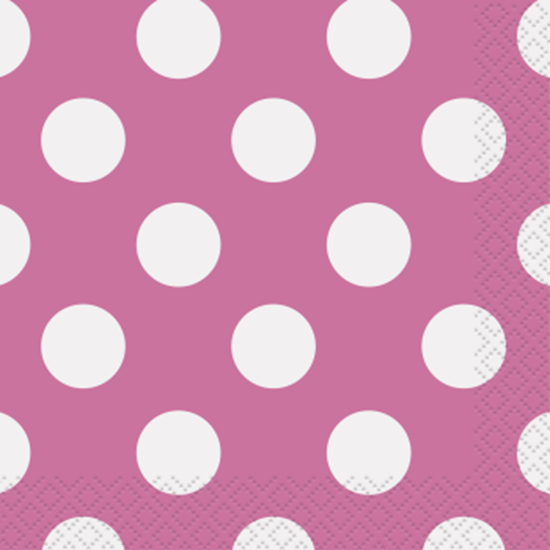 Picture of HOT PINK DOTS  BEVERAGE NAPKIN