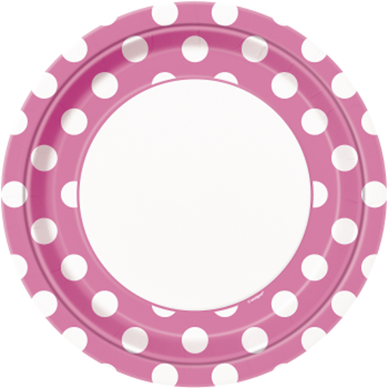 Picture of HOT PINK DOTS  9" PLATES