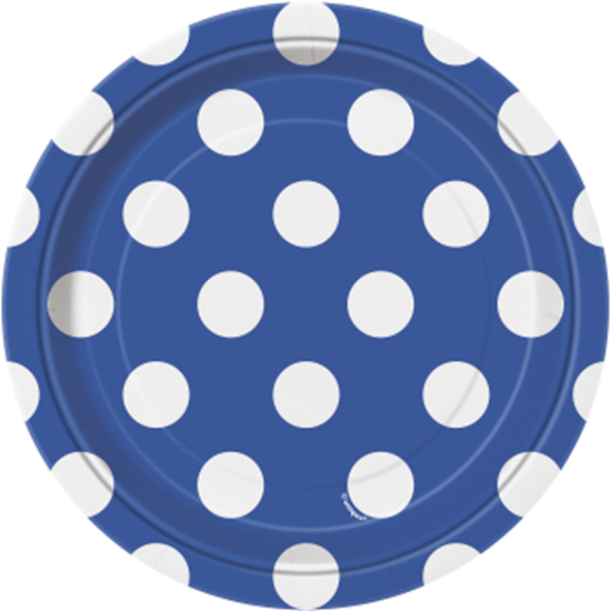 Picture of ROYAL BLUE DOTS  7" PLATES