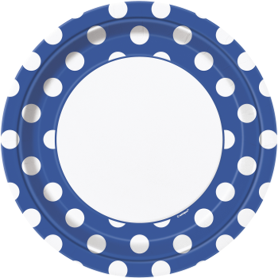 Picture of ROYAL BLUE DOTS  9" PLATES
