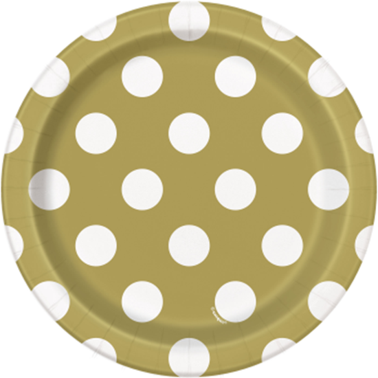 Picture of GOLD DOTS  7" PLATES