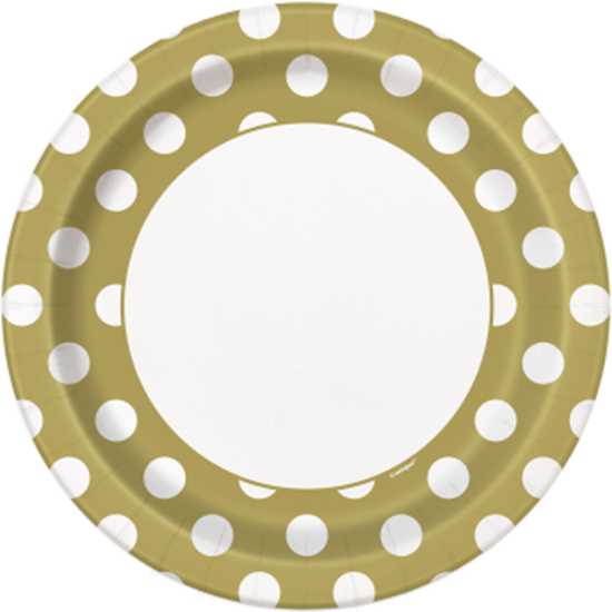 Picture of GOLD DOTS  9" PLATES