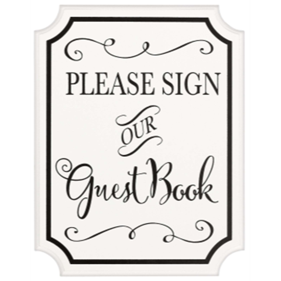 Picture of GUEST BOOK SIGN W/ EASEL